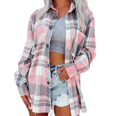 חולצה | דגם משובץ וכפתורים קלאסיים | סגנון קז'ואל